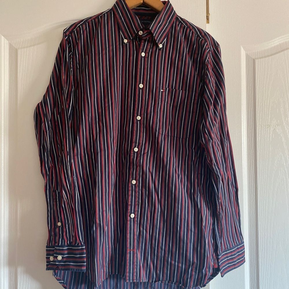 Tommy Hilfiger 90s Vintage Retro Men’s Striped Button Down